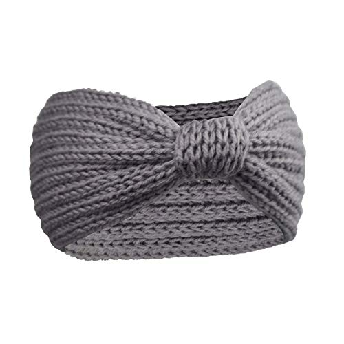 DRESHOW 6 Piezas Crochet Arco Turbante Knit Diadema Invierno Vendas Elasticas Anchas Tejida Lana CintasEl Pelo Banda de pelo más cálido para Talla única 6 Pack Style Aa