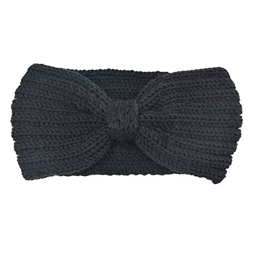 DRESHOW 6 Piezas Crochet Arco Turbante Knit Diadema Invierno Vendas Elasticas Anchas Tejida Lana CintasEl Pelo Banda de pelo más cálido para Talla única 6 Pack Style Aa