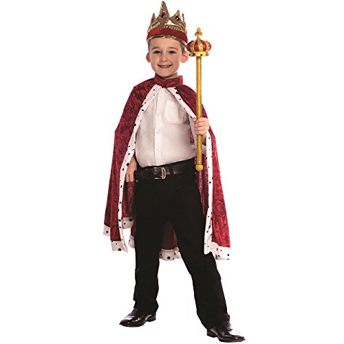 Dress up America - Traje de Rey para niños, Color Rojo, Talla única (849-R)