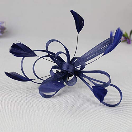 dressfan Accesorios para el Cabello de Moda Tocado de Las Mujeres Nupciales Fascinador Cinta de Plumas Pinzas para el Cabello para la Boda Banquete de Fiesta con la Flor