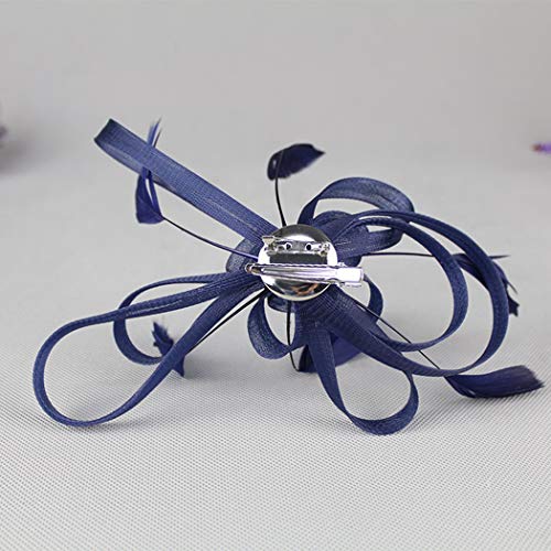 dressfan Accesorios para el Cabello de Moda Tocado de Las Mujeres Nupciales Fascinador Cinta de Plumas Pinzas para el Cabello para la Boda Banquete de Fiesta con la Flor
