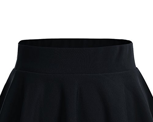 DRESSTELLS Falda Mujer Mini Corto Elástica Plisada Básica Multifuncional Black S