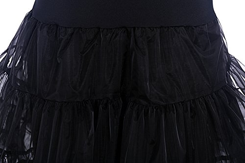 DRESSTELLS Mujeres Cancan 50s Retro Rockabilly Enaguas Miriñaques Faldas Black L