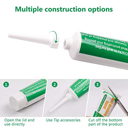 Drivaid Aguaplast, A Prueba de la Intemperie, Crema Reparadora de Pared con Raspador y Boquilla para Grieta, Agujeros, Peladura, Pintada, Masilla Blanca Secado Rápido para Interior Exterior (150g*2)