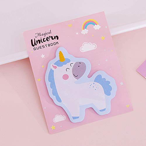 Dsaren 20 Piezas Set de Papelería Bolígrafos de Flamencos Unicornio Estuche Lápiz Notas Autoadhesivas Bonitas y Recargas, Regalo de Cumpleaños para Niñas Niños Suministros Escolares (Verde claro)