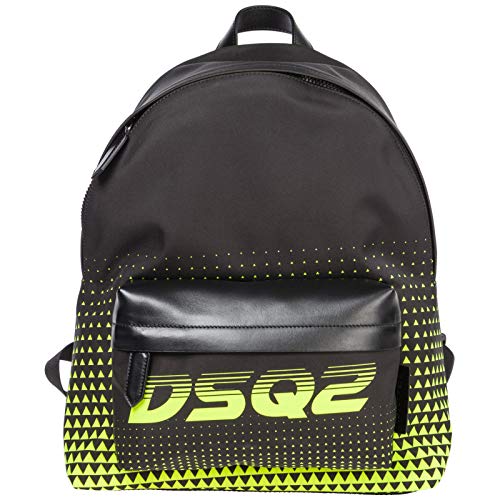 DSQUARED2 hombre Bionic sport mochila nero + giallo fluo