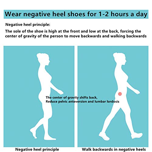 DSZZ Health Zapatos Profesionales de tacón Negativo en Forma de K, Zapatos para Caminar Altos y Bajos Corrección de cifosis Lumbar Masculina y Femenina,Blanco,42
