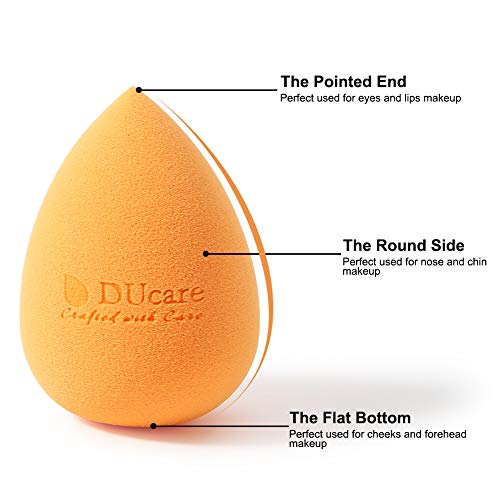DUcare 4+1 Set de Esponja de Maquillaje con Limpiador Jabon Esponja - Perfecto para Base Líquida, Crema y Polvo, Puffs en polvo y Brochas de Kabuki