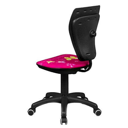 duehome - Silla Infantil, Silla de Crecimiento Giratoria para Escritorio, Acabado en Tejido Estampado, Modelo Ministyle, Medidas: 54 cm (Ancho) x 54 cm (Fondo) x 77-84 cm (Alto)