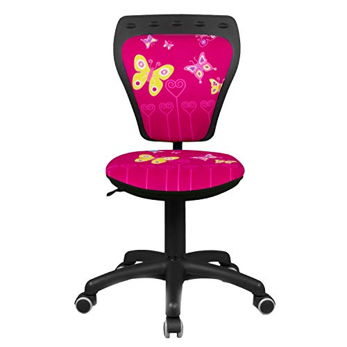 duehome - Silla Infantil, Silla de Crecimiento Giratoria para Escritorio, Acabado en Tejido Estampado, Modelo Ministyle, Medidas: 54 cm (Ancho) x 54 cm (Fondo) x 77-84 cm (Alto)