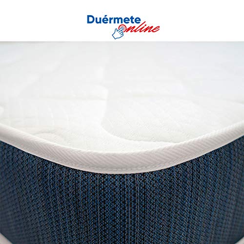 Duérmete Online Colchón viscoelástico Cyan Viscografeno Reversible (Cara Invierno-Verano) | Antibacteriano | Fabricado en ESPAÑA, 90x190
