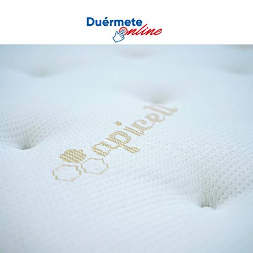Duérmete Online Iron Pro 111 Duérmete Gran Confort-Colchón Muelles Ensacados + Viscoelástica con 7 Zonas de Descanso, Libertad de Movimientos, 150x190