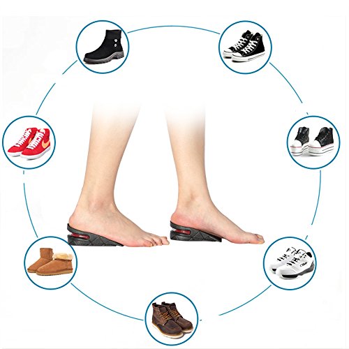Duevin Plantilla de Zapatos de Aumento de Altura Plantilla invisible para hombres y mujeres invisibles Soporte Para el Arco Ortopédico Almohadillas Para el Talón Inserciones Acolchadas