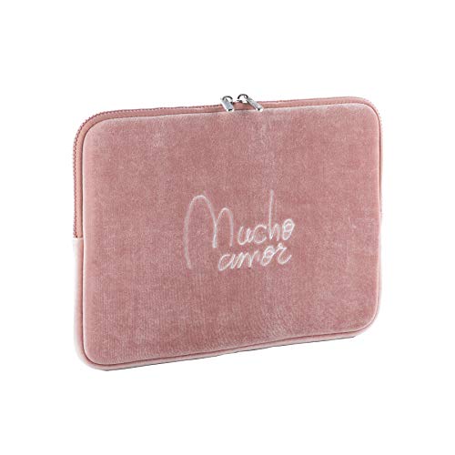 Dulceida Mucho Amor Velvet - Funda para portátil de 15", Color Rosa