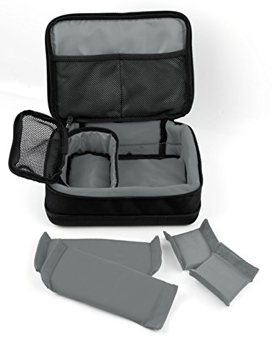 DURAGADGET Bolsa Acolchada Profesional Negra con Compartimentos e Interior en Gris para maquinilla de Afeitar/Corta Pelo Philips Serie 5000 HC5100/15 / Remington HC5810 Pro