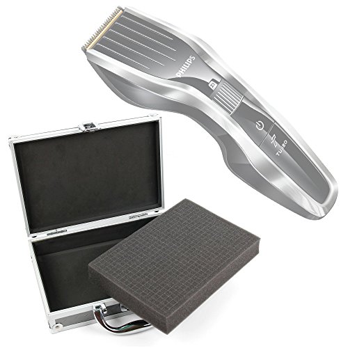 DURAGADGET Maletín/Estuche rígido para maquinilla de Afeitar/Corta Pelo Braun BT 5050 / Philips HC3420/15 / Braun Silk-Expert IPL BD 5009 / GHB SURKER/SURKER, con gomaespuma Personalizable