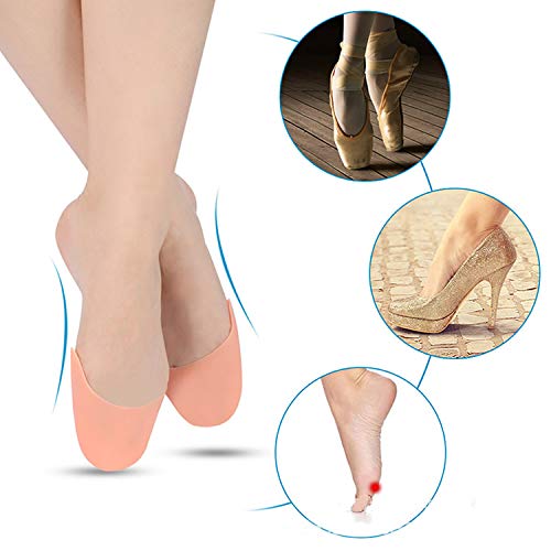 Dusenly - 2 pares de almohadillas de gel de silicona para los dedos del pie y los dedos del pie protectores para zapatos de ballet, punta, baile, tacones altos