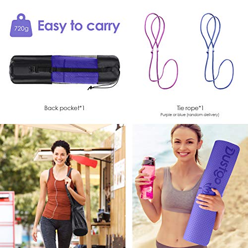 Dustgo 【Promoción】 Esterilla Yoga Colchoneta de Yoga Antideslizante con Material ecológico TPE con líneas corporales Yoga Mat diseñado para Entrenamiento y Entrenamiento físico