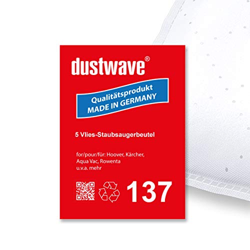 dustwave - Pack de ahorro de 5 bolsas para aspiradora Saphir IVC 1425 WD A (30 L)
