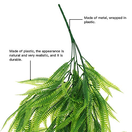 DXLing 2 Piezas Falsa Plantas Artificiales Faux Colgante Boston Helechos Flores Vine Plantas de Plástico Plantas Colgantes Hiedra Artificiales para Interior o Exterior Balcon Puerta Valla Jardín