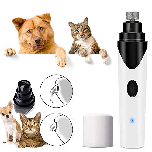 DXQDXQ Lima Eléctrica de Uñas for Perro y Gatos con 3 Puertos Recortadores Cortaúñas for Mascotas Pequeñas Medianas Almolador for Uñas de Animales Domésticos USB Recargable