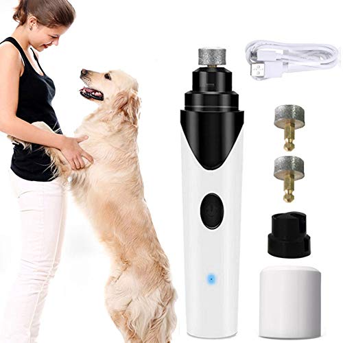 DXQDXQ Lima Eléctrica de Uñas for Perro y Gatos con 3 Puertos Recortadores Cortaúñas for Mascotas Pequeñas Medianas Almolador for Uñas de Animales Domésticos USB Recargable