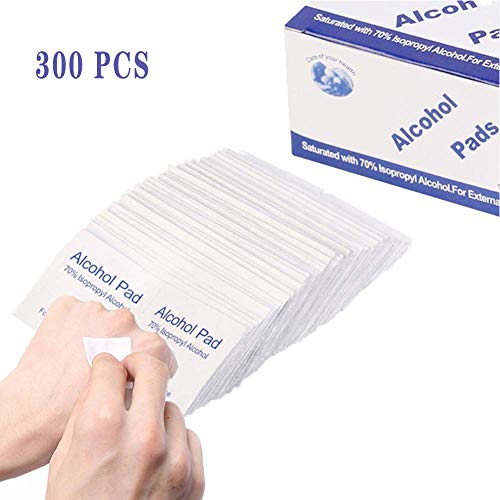DZWJ Almohadillas de preparación de Alcohol estériles, Almohadillas de preparación de Alcohol Antiséptico Esponjas de esterilización Toallitas Limpiadoras Uso doméstico portátil 300pcs