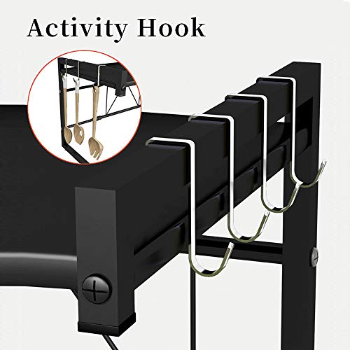 E-MANIS Estante de Horno para microondas, Estante de Horno de microondas abjustable de 2 Niveles, Estante para Horno de sobre encimera de Cocina, Armario de Cocina