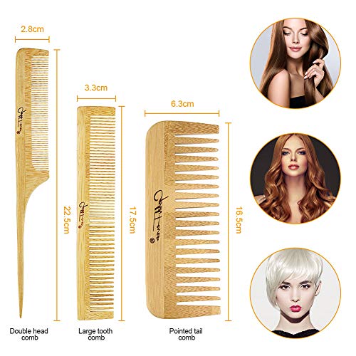 E-More Cabello Cepillo de Bambú Pines De Madera Cepillo Pelo Bambu Ecologico Pequeño Viaje Cepillo Madera Pelo Natural Cepillo Pelo Bambu Antiestático Scalps Friendly Reducir Frizz Masaje