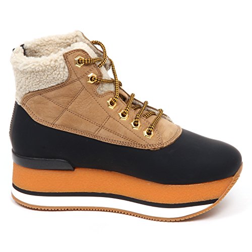 E4442 Sneaker Donna Beige/Black HOGAN H328 Scarpe Inside Eco Fur Boot Shoe Woman [37]