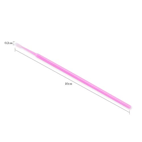 Ealicere 200PCS Cepillos de Pestañas Desechables, Hisopos de Algodón Desechable para Extensiones de Pestañas, Mini Micro Pinceles para Maquillaje Oral y Limpio (Rosado)