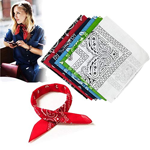 Ealicere Pack 6 Pañuelos Bandanas de Modelo de Cuello/Cabeza Multicolor Múltiple para Mujer y Hombre Niños 52×52cm