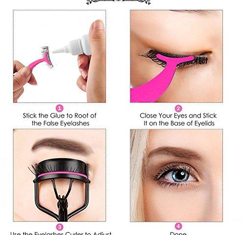Ealicere Rizador de Pestañas Rizado Conjunto de Herramientas con Rellenar Almohadillas de Silicona ，Aplicador removedor Clip