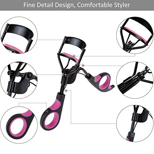 Ealicere Rizador de Pestañas Rizado Conjunto de Herramientas con Rellenar Almohadillas de Silicona ，Aplicador removedor Clip