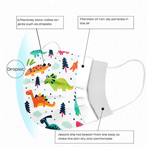 Earleye0 Protección Desechable para Impresión 3 Capas Transpirables con Elástico para Los Oídos Pack 50 unidades