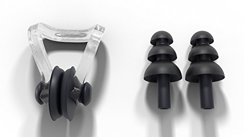 Earwaves ® H2O - Gorro de natación ergonómico con cavidad para Orejas. Gorro de Piscina para Hombre y Mujer Hecho de Silicona Ideal para Pelo Largo y Corto. Incluye Tapones y Clip Nasal