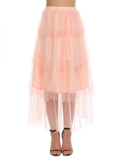 Eastery Señoras Una Línea De Fiesta De Alta Cintura La Vendimia Estilo Simple Retro Falda De La Boda Underskirt Petticaot Rockabilly Faldas para Mujer Casual Moda Joven Falda De Verano Suelta