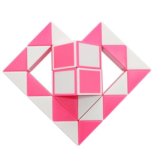 EasyGame -Magic Snake Twist 24 Cuñas Magic Gobernante Cube Twist Puzzle Pink Toy 42x2.4x1.6cm