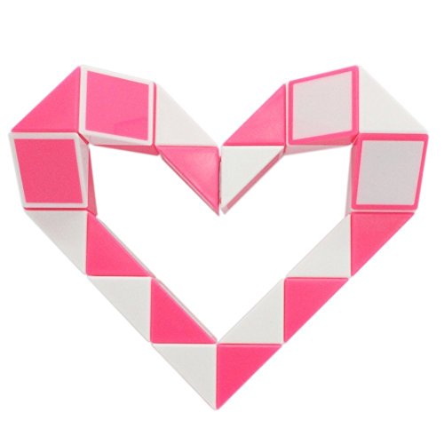 EasyGame -Magic Snake Twist 24 Cuñas Magic Gobernante Cube Twist Puzzle Pink Toy 42x2.4x1.6cm