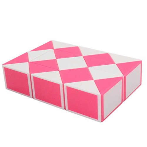 EasyGame -Magic Snake Twist 24 Cuñas Magic Gobernante Cube Twist Puzzle Pink Toy 42x2.4x1.6cm