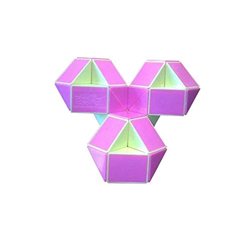 EasyGame -Magic Snake Twist 24 Cuñas Magic Gobernante Cube Twist Puzzle Pink Toy 42x2.4x1.6cm