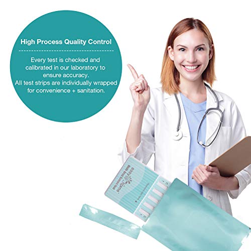 Easy@Home 5 x Pruebas de multidrogas para la detección de 6 drogas-Detecta Marihuana (THC), Anfetamina (AMP), Benzodiacepinas (BZO), Cocaína (COC), Opiáceos (OPI 2000), Metanfetamina- EDOAP-264