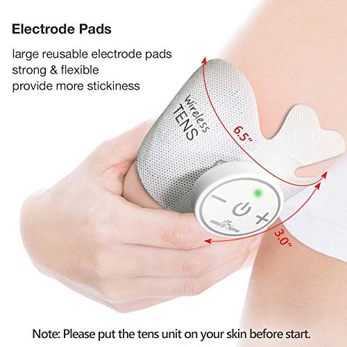 Easy@Home Equipo TENS Inalámbrico Compacto Recargable Estimulador Muscular EMS Terapia del Alivio del Dolor, Dispositivo Portátil de Manejo del Dolor