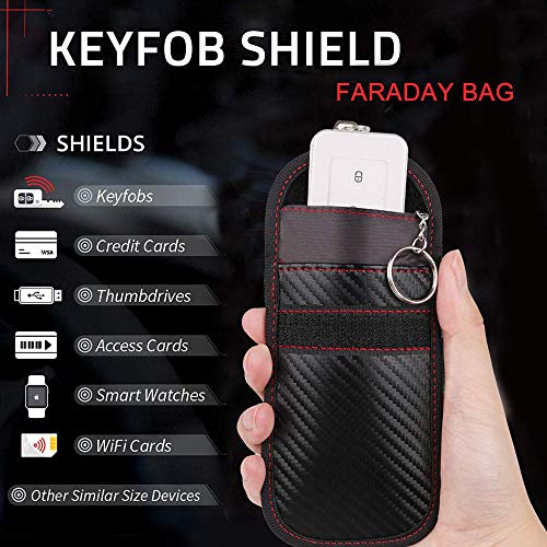 EasyULT Faraday Bolsa para Llaves de Coche Funda para Bloqueo de señal de Llave de Coche, RFID para Dispositivos de Bloqueo antirrobo RFID/WiFi/gsm/LTE/NFC (2 Paquetes)