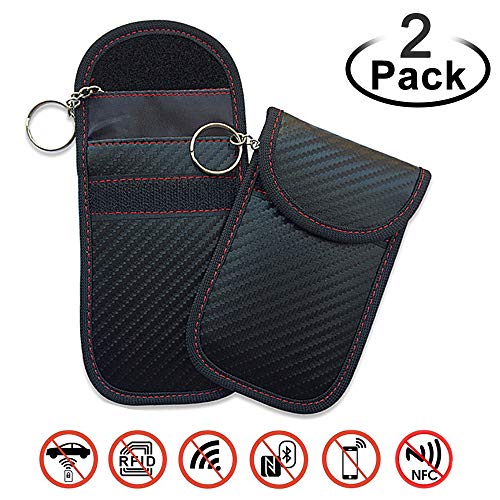 EasyULT Faraday Bolsa para Llaves de Coche Funda para Bloqueo de señal de Llave de Coche, RFID para Dispositivos de Bloqueo antirrobo RFID/WiFi/gsm/LTE/NFC (2 Paquetes)