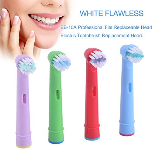 EB-10A - Cabezal de cepillo de dientes de repuesto profesional para niños, diseñado para cabezales de cepillo eléctrico Oral B, cerdas suaves, 4 piezas/tarjeta