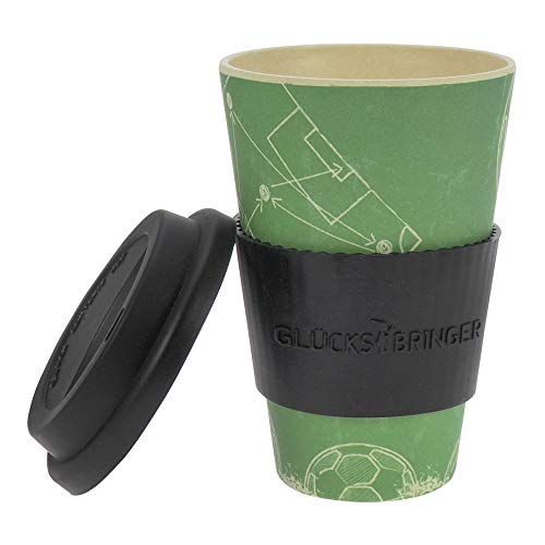 ebos Taza Amuleto de café para Llevar Hecha de bambú | Taza de café, Taza para Beber | Reutilizables, Materiales Naturales| Seguro para Alimentos, Apto para lavavajillas (Teamplayer)
