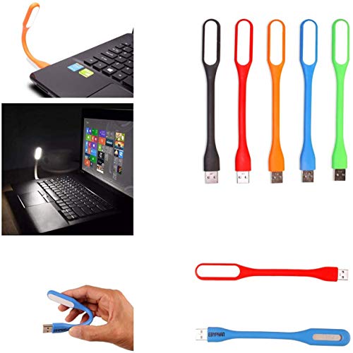 EBYPHAN 8 Colores Flexible Luz LED USB, Mini Lámpara LED USB, Luz de Teclado para Laptop Computadora, Luz USB para Ordenador Portátil, Luz de Lectura Ajustable