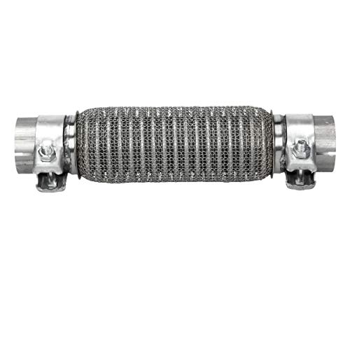 ECD Germany Tubo flexible 56 x 230 x 230 mm con 2 abrazaderas + pasta de montaje 60g - Acero inoxidable - Montaje sin soldadura - Tubo flexible - Tubo corrugado - Tubo de escape