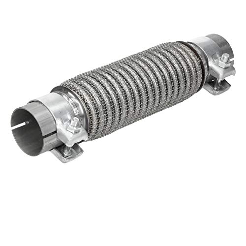 ECD Germany Tubo flexible 56 x 230 x 230 mm con 2 abrazaderas + pasta de montaje 60g - Acero inoxidable - Montaje sin soldadura - Tubo flexible - Tubo corrugado - Tubo de escape